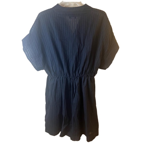 IRO Sigrid Dress V Neck 3/4 Sleeves Elastic Waist Sheer Striped Dress Medium - Picture 4 of 10